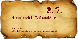 Misolszki Talamér névjegykártya